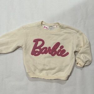 Zara Cream Sweatshirt with Pink Barbie Logo
